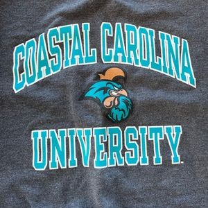 Grey college costal Carolina university crewneck